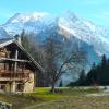 La ferme des ours - sur les pistes, vue Mont-Blanc