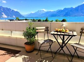 Central Studio with Lake View | 102, hotel v destinaci Montreux