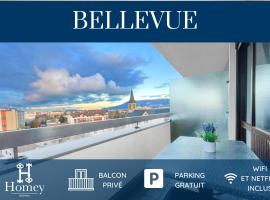 Hotel kuvat: HOMEY BELLEVUE - New - Appartement avec une chambre - Parking privé gratuit - Balcon avec belle vue - Netflix et Wifi inclus - A 5 min de la frontière pour rejoindre Genève