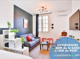 Hotel Foto: La Gare Hypercentre- Grand T1 Balcon - Clim - Wifi - La Porte Bleue 1