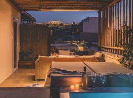 Hotel Photo: Luxury Apartment with Acropolis view Terrace and Jacuzzi in the Heart of Athens - Living Stone Azurite