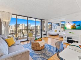 Ocean View, Walk to Waikiki Beach, Wi-Fi & Parking、ホノルルのホテル