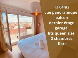 호텔 사진: T3 Hypercentre-dernier étage-Balcon-Garage-Queen beds-vue panoramique