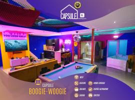 Hotel Photo: Capsule Boogie-Woogie - JACUZZI - SAUNA - BILLARD - JEUX - ECRAN GÉANT - FILET SUSPENDU - NETFLIX