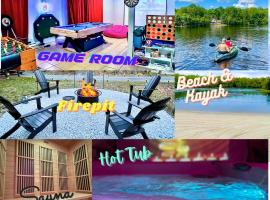 Zen Spa Oasis Retreat Sauna/Hotub/Firepit/Fun/Gameroom, hotel in Blakeslee