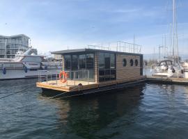 Hausboot Fjord Stella - Solarboot mit Biosauna in Wendtorf, hôtel à Wendtorf
