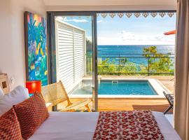 LES GALETS ROUGES LODGES & SPA, hotel v destinaci Bouillante