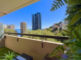Studio de LUXE Portes de Monaco - Vue MER - Piscine - Wifi, hotel v destinaci Monte Carlo