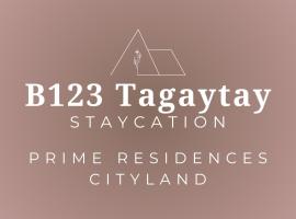 B123 Unit 1852 Prime Residences Tagaytay Condominium - Budget Staycation - Not 5-star Hotel Accommodation, hotell sihtkohas Tagaytay