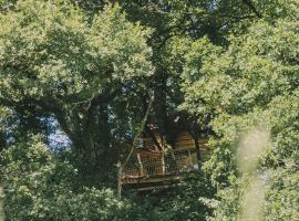 La Cabanoun, cabane perchée vue lac, hotel en Coudures