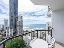 Ocean-view hotel room in central Surfers Paradise