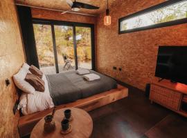 Secluded design cabin forest retreat in Cyprus, hotel a Kappedhes