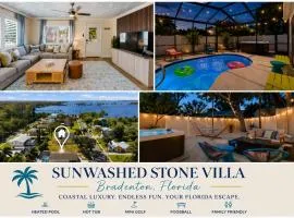 Sunwashed Stone Villa with Heated Pool, Hot Tub & Mini Golf
