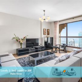 Lovely 2-bed condo in JBR - 5 mins from beach - Palm View!,位于迪拜的酒店