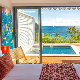 LES GALETS ROUGES LODGES & SPA, hotel sa Bouillante