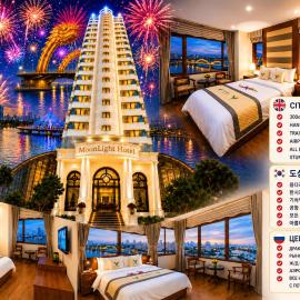 Viesnīca Moonlight Hotel & Suites - Highfloor view of the city center and Dragon Bridge pilsētā Dananga