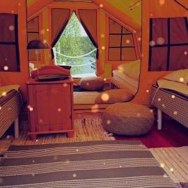 Glamping tält/tent - Glampingzelt -Lodge - Sjöutsikt, hotel en Blattnicksele