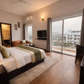 Onyx Suite Luxury Apartment # Lift # Garden # Ac rooms # Private Parking # Near Prem Mandir # Located Inside- Omaxe Eternity Vrindavan #