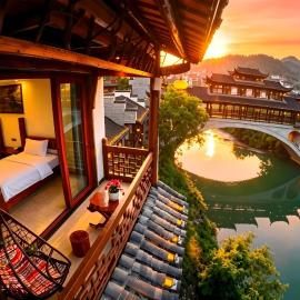 Huaqianshu Theme Inn 高铁免费接站或送站一次, hotelli kohteessa Wang-ts'un