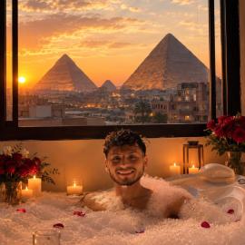 panorama pyramids and jacuzzi