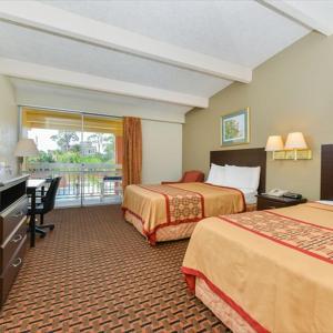 Double Room with Two Double Beds - Non-Smoking with Balcony or Patio
