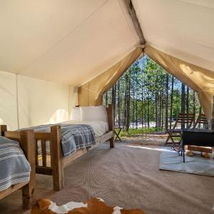Safari Tent with Three Twin Beds and Shared Bathroom