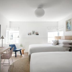 Double Room with Two Double Beds and Communications Accessible Roll-In Shower