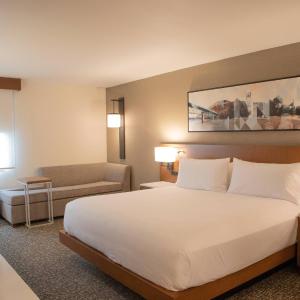 Guest room with King Bed, Sofa bed and Courtyard View