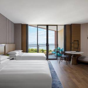Double Room with Two Double Beds with Balcony and Partial Ocean View