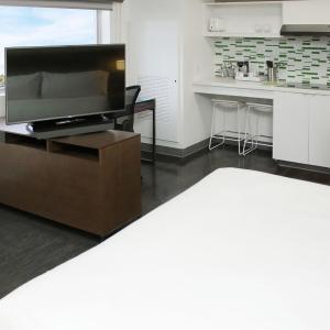 Large King Studio with Sofa Bed - Mobility and Hearing Accessible with Roll-in Shower