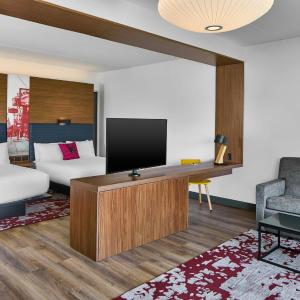 Larger Queen Studio with Two Queen Beds, Campus View and Sofa Bed