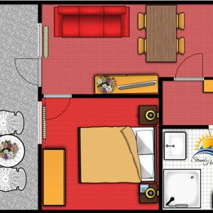One-Bedroom Apartment with Balcony and Lake View