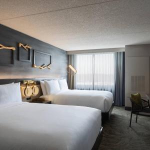 Double Room with Two Double Beds and Roll-n Shower - Mobility and Hearing Accessible