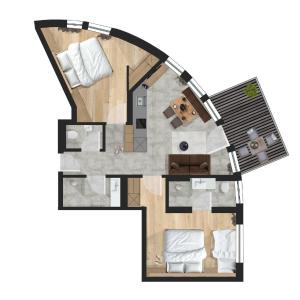 Two-Bedroom Apartment with Garden View