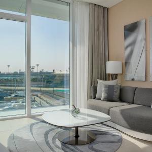Premier, Guest room, 1 King, Race Track view, Balcony with Complimentary Yas Beach Access