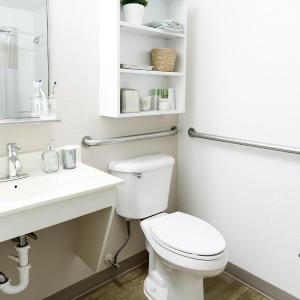 Upgraded - 1 Queen Bed Accessible Studio w/ Roll In Shower