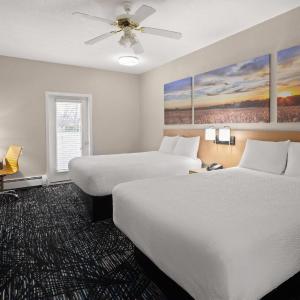 Double Room with Two Double Beds and Roll-in Shower - Mobility Access/Non-Smoking
