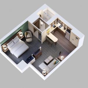 One-Bedroom King Suite with Accessible Roll-In Shower