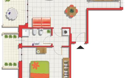 Appartamento con 1 Camera da Letto (6 Adulti)