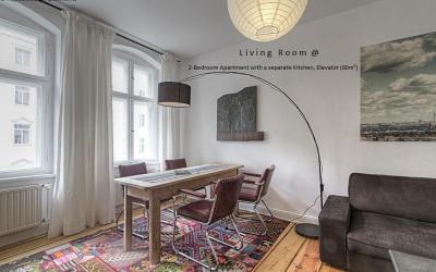 Apartment mit 2 Schlafzimmern, separater Ku00fcche und Aufzug - Gru00f6u00dfe: 80 mu00b2