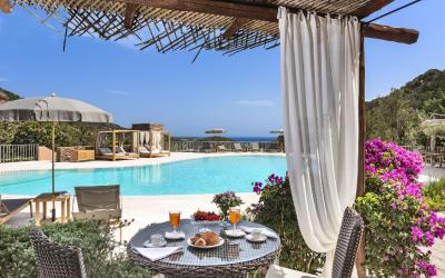 Camera Matrimoniale Deluxe con Angolo Cottura e Vista Piscina