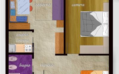 Appartamento con 1 Camera da Letto e Vista Montagna (6 Adulti) 