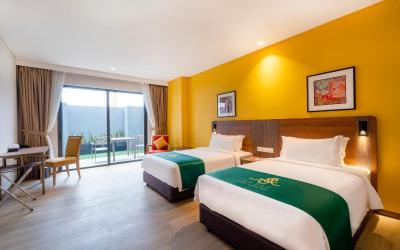 Kamar Superior Twin dengan Pemandangan Taman