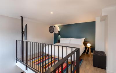 Chambre Aloft en Duplex avec Lit King-Size, Canapu00e9-lit et Vue sur Ville - accu00e8s au SPA inclus