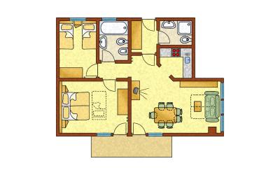 Appartamento con 2 Camere da Letto