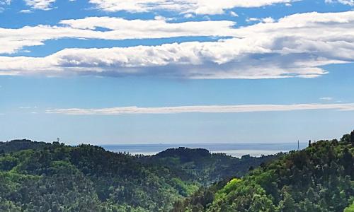 Antica casa in collina con vasta terrazza e panorama sul mare