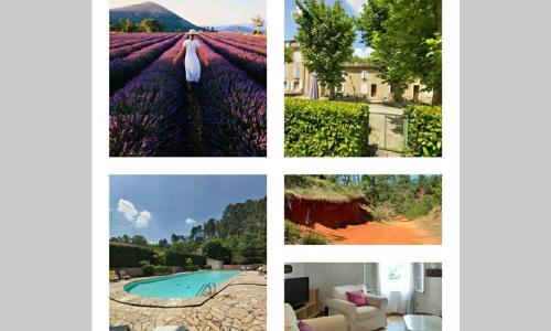 Éblouissant appartement au calme d'une résidence avec piscine idéalement situé au pied du Colorado provençal dans le prestigieux Luberon