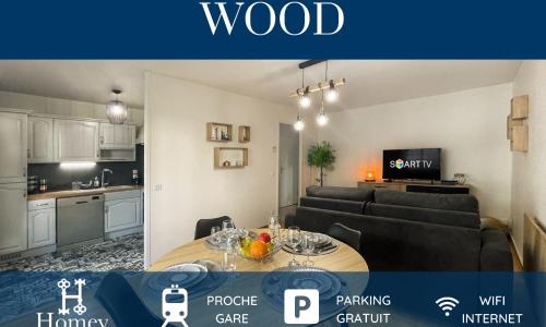 HOMEY WOOD - New - Appartement avec une chambre - Parking privé gratuit - Balcon privé - A 5 min de la gare pour rejoindre Genève