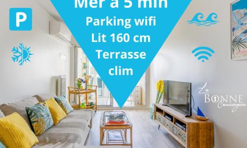 Le Superbe Bahia / proche mer / clim / Terrasse / parking privé