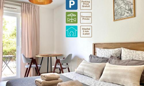 Studio en face Hopital Nord avec terrasse